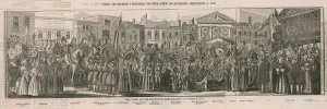 The Lord Mayor receiving Her Majesty at Temple Bar (engraving) The Lord Mayor receiving Her Majesty at Temple Bar (engraving)