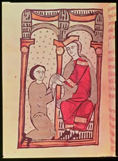 Lord and vassal, from Liber Feodorum Major (vellum) Lord and vassal, from Liber Feodorum Major (vellum)