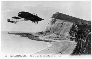 Louis Bleriot (1872-1936) crossing the English Channel by plane