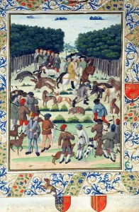 Louis Malet (1441-1516) Seigneur de Graville, hunting wild boar Louis Malet (1441-1516) Seigneur de Graville, hunting wild boar