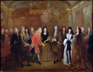 Louis XIV (1638-1715) welcomes the Elector of Saxony, Frederick Augustus II (1670-1733) Louis XIV (1638-1715) welcomes the Elector of Saxony, Frederick Augustus II (1670-1733)