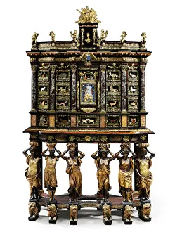 Louis XIV cabinet-on-stand (gilt-bronze, pietra dura, tortoiseshell, ash Louis XIV cabinet-on-stand (gilt-bronze, pietra dura, tortoiseshell, ash
