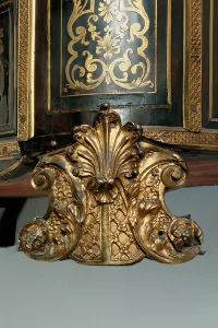 Detail of a Louis XIV commode (ormolu, brass, tortoiseshell & ebony boulle Detail of a Louis XIV commode (ormolu, brass, tortoiseshell & ebony boulle