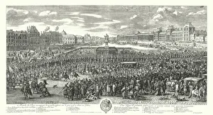 Louis XIV of France and his guard crossing the Pont-Neuf in Paris on their way to Louis XIV of France and his guard crossing the Pont-Neuf in Paris on their way to