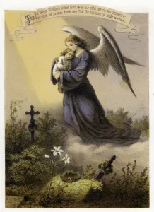 The love of God for a dead child (colour litho) The love of God for a dead child (colour litho)