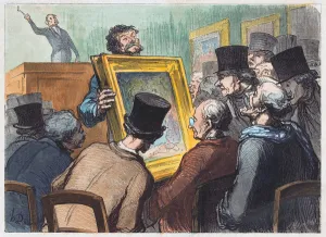 Lovers of painting at an auction at Hotel Bouillon Lovers of painting at an auction at Hotel Bouillon