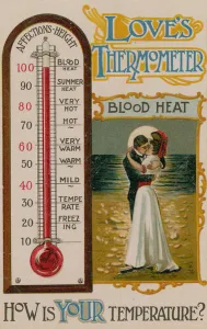 Love's Thermometer - How's Your Temperature?, 1913 (colour litho) Love's Thermometer - How's Your Temperature?, 1913 (colour litho)