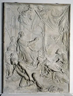 low relief of the Plague of Milan - Saint Charles Borromee (San Carlo Borromeo low relief of the Plague of Milan - Saint Charles Borromee (San Carlo Borromeo