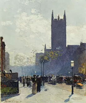 Childe Hassam Gallery: Lower Fifth Avenue, 1890 (oil on canvas)