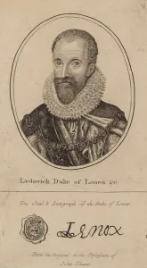 Ludovick Duke of Lenox; portrait and autograph (engraving) Ludovick Duke of Lenox; portrait and autograph (engraving)