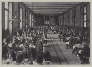 Lunch break at the Lycee Janson-de Sailly, Paris (b/w photo) Lunch break at the Lycee Janson-de Sailly, Paris (b/w photo)
