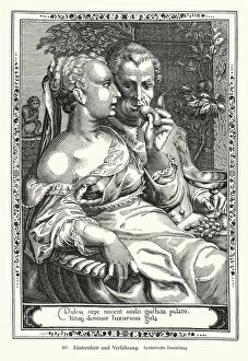 Lust and seduction (engraving)
