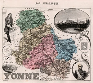 L'Yonne (89), Burgundy - France and its Colonies. Atlas illustrates one hundred