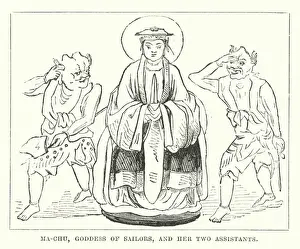 Ma-Chu, Goddess of Sailors, and Her Two Assistants (engraving) Ma-Chu, Goddess of Sailors, and Her Two Assistants (engraving)