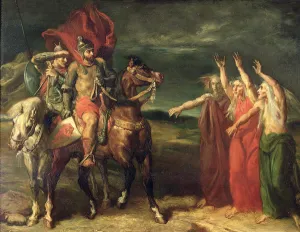 Macbeth and the Three Witches, 1855 (oil on canvas) Macbeth and the Three Witches, 1855 (oil on canvas)