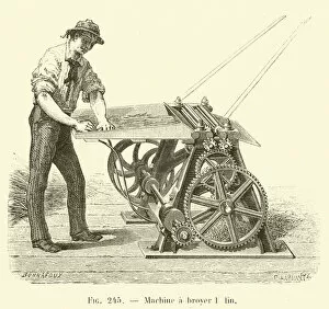 Machine a broyer le lin (engraving)