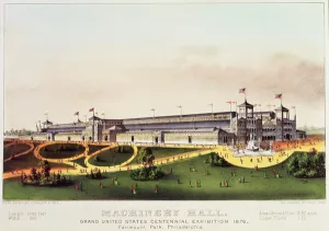 Machinery Hall, Grand United States Centennial Exhibition, Fairmount Park, published Machinery Hall, Grand United States Centennial Exhibition, Fairmount Park, published