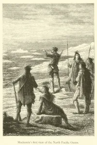 Mackenzie's first view of the North Pacific Ocean (engraving) Mackenzie's first view of the North Pacific Ocean (engraving)