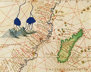 Madagascar, from an Atlas of the World in 33 Maps, Venice, 1st September 1553 (ink on vellum)