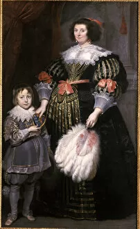 Madame Charlotte Butkens-Smit van Cruyninghen and her son Johannes-Amatus (oil on canvas)