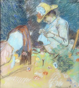 Madame Guillaumin Sewing, 1888 (pastel on paper) Madame Guillaumin Sewing, 1888 (pastel on paper)