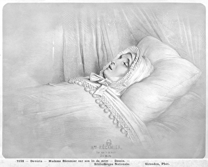 Madame Recamier (1777-1849) on her deathbed, 11th May 1849 (pencil on paper) (b/w photo) Madame Recamier (1777-1849) on her deathbed, 11th May 1849 (pencil on paper) (b/w photo)