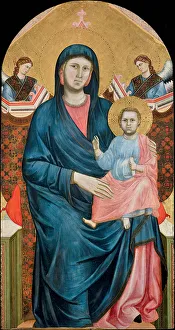 Madonna and Child Enthroned with Two Angels par Giotto di Bondone (1266-1377) Madonna and Child Enthroned with Two Angels par Giotto di Bondone (1266-1377)