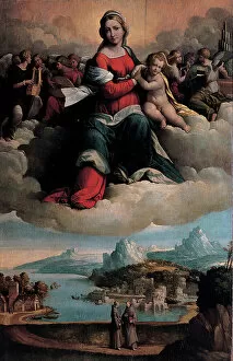 German School Gallery: Madonna and Child in glory with the saints Anthony of Padua and Francis, 1530 (oil on canvas)
