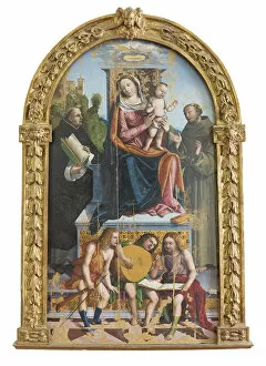 Madonna & Child Gallery: Madonna with child, saints and angels, 1513 (oil on wood)