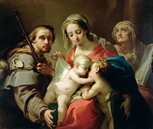 Madonna and Child with Saints John, Anna and Rocco, c.1785 (oil on panel