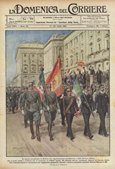 Madrids festive greetings to the representatives of the Italian Army and Navy... (colour litho)