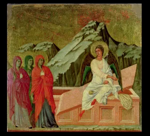 Maesta: The Three Maries at Christs Tomb, 1308-11 Maesta: The Three Maries at Christs Tomb, 1308-11