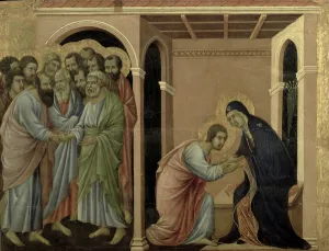 Maesta: The Virgin Says Farewell to St. John, 1308-11 Maesta: The Virgin Says Farewell to St. John, 1308-11