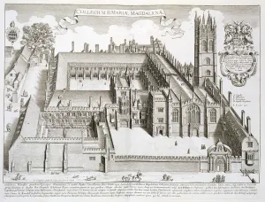 Magdalen College, Oxford, from Oxonia Illustrata, published 1675 (engraving) Magdalen College, Oxford, from Oxonia Illustrata, published 1675 (engraving)