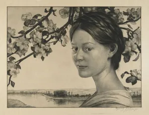 Maiden with Flowers, 1904 (etching & mezzotint) Maiden with Flowers, 1904 (etching & mezzotint)