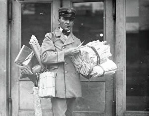 Occupations Gallery: Mail Carrier, Portrait, USA, c.1923 (b/w photo)