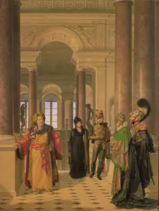 The Main Staircase of the Louvre, 1817 (w/c on paper) The Main Staircase of the Louvre, 1817 (w/c on paper)