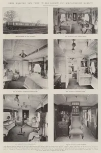 Dressing Room Gallery: Their Majesties New Train on the London and North-Western Railway (b / w photo)