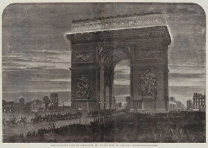 L Etoile Gallery: Her Majestys Visit to Paris, the Arc de Triomphe de l Etoile, illuminated (engraving)