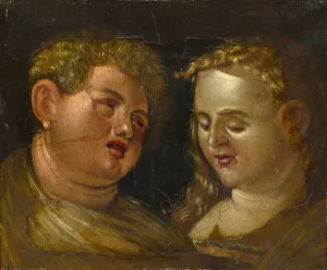 Male and Female Head, mid 16th century (oil on paper) Male and Female Head, mid 16th century (oil on paper)