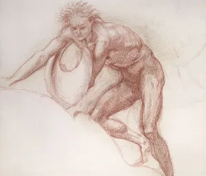 Male nude, study for Hercules (sanguine chalk on paper) Male nude, study for Hercules (sanguine chalk on paper)