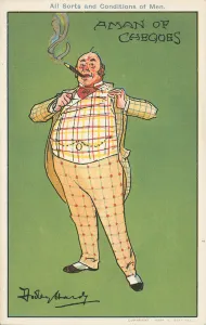 A man of cheques: a wealthy man in a checked suit (colour litho) A man of cheques: a wealthy man in a checked suit (colour litho)