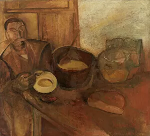 Loaves Collection: Man eating Milk-Soup (oil on canvas)