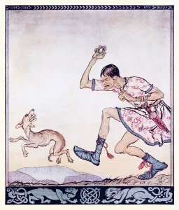 A man who did not like dogs. In fact he hated them. from The Birth of Bran' A man who did not like dogs. In fact he hated them. from The Birth of Bran'