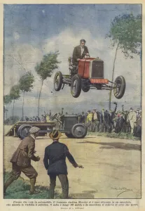 Car Motor Gallery: The Man Who Flies by Car (Colour Litho)