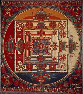 Mandala de Vajravarami the goddess dances (in the center) its name means '" Mandala de Vajravarami the goddess dances (in the center) its name means '"