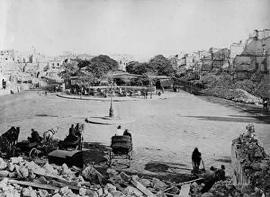 Anglo Egyptian War Gallery: Mansheyya Square after the Bombardment of Alexandria, 1882 (b / w photo)