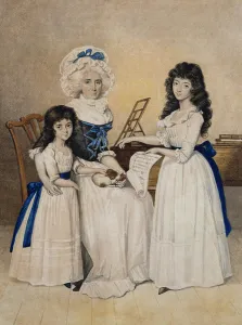 The Mansion of Peace: Mrs Campell and her two Daughters beside a Pianoforte The Mansion of Peace: Mrs Campell and her two Daughters beside a Pianoforte