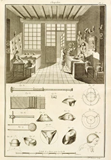 Hatters Gallery: The manufacture of hats and hat designs, from the Encyclopedie des Sciences et