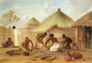 Manufacture of Sugar at Katipo - Making the panellas or pots to contain it, 1859 Manufacture of Sugar at Katipo - Making the panellas or pots to contain it, 1859
